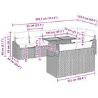 Garten-Sofa-Set mit Kissen mit Kissen 9 pcs Schwarz und Braun