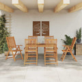 Garten Essgruppe Faltbar 7 pcs Braun Massivholz Akazie