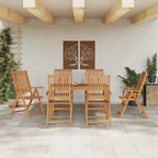 Garten Essgruppe Faltbar 7 pcs Braun Massivholz Akazie