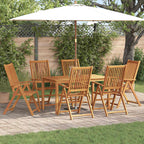 Garten Essgruppe Faltbar 7 pcs Braun Massivholz Akazie
