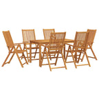 Garten Essgruppe Faltbar 7 pcs Braun Massivholz Akazie