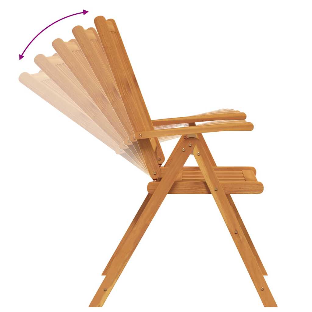 Garten Essgruppe Faltbar 7 pcs Braun Massivholz Akazie