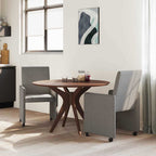 Esszimmerstühle mit Rollen 2 pcs Hellgrau 57 x 66 x 94 cm