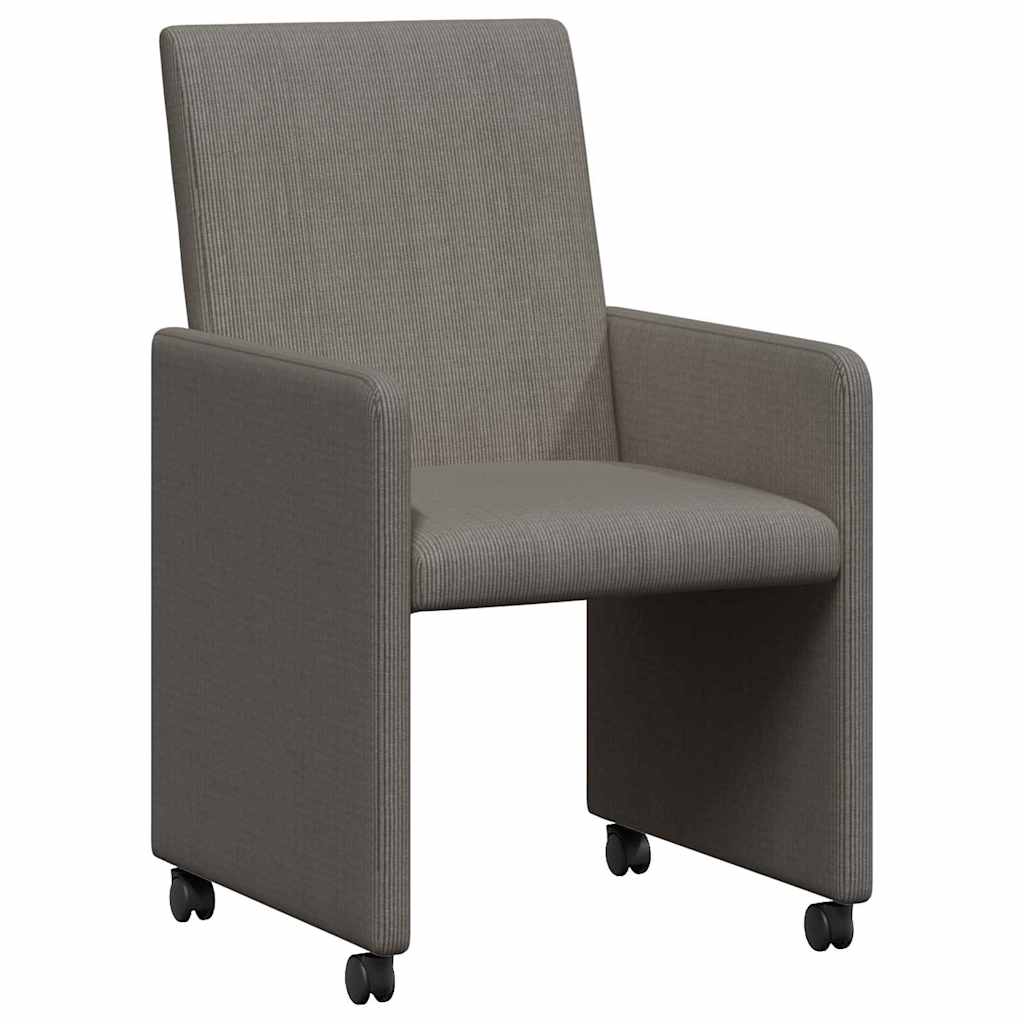 Esszimmerstühle mit Rollen 2 pcs Hellgrau 57 x 66 x 94 cm