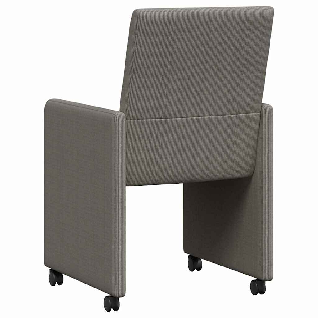 Esszimmerstühle mit Rollen 2 pcs Hellgrau 57 x 66 x 94 cm