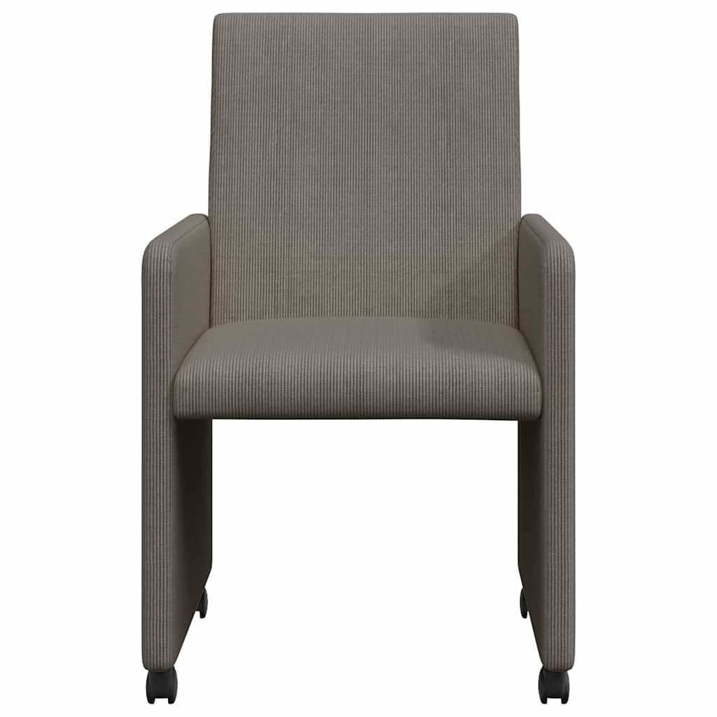Esszimmerstühle mit Rollen 2 pcs Hellgrau 57 x 66 x 94 cm