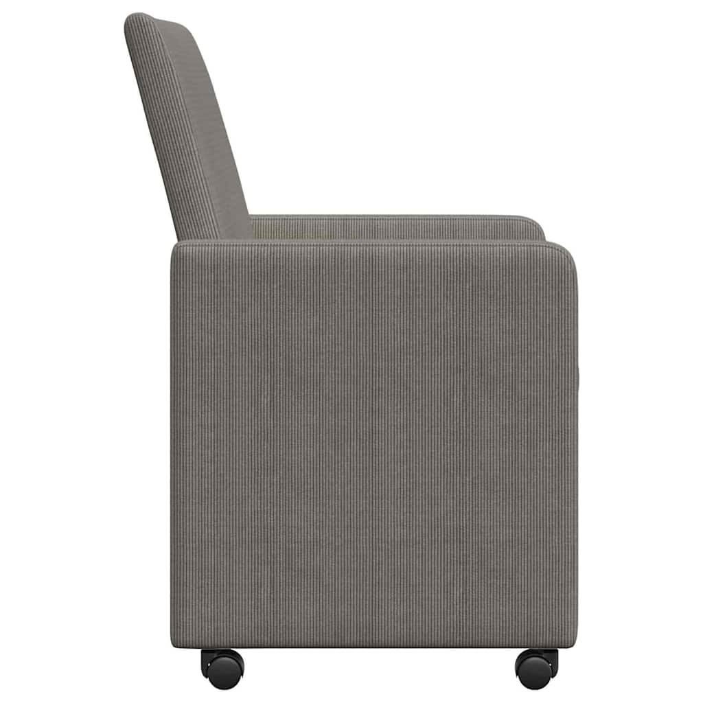 Esszimmerstühle mit Rollen 2 pcs Hellgrau 57 x 66 x 94 cm