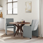 Esszimmerstühle mit Rollen 2 pcs Hellgrau 57 x 66 x 94 cm Stoff