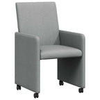 Esszimmerstühle mit Rollen 2 pcs Hellgrau 57 x 66 x 94 cm Stoff