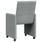 Esszimmerstühle mit Rollen 2 pcs Hellgrau 57 x 66 x 94 cm Stoff