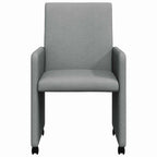 Esszimmerstühle mit Rollen 2 pcs Hellgrau 57 x 66 x 94 cm Stoff