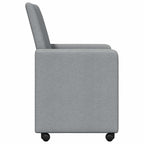 Esszimmerstühle mit Rollen 2 pcs Hellgrau 57 x 66 x 94 cm Stoff