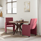 Esszimmerstühle mit Rollen 2 pcs Weinrot 57 x 66 x 94 cm Stoff