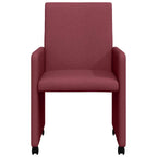 Esszimmerstühle mit Rollen 2 pcs Weinrot 57 x 66 x 94 cm Stoff