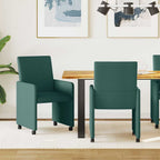 Esszimmerstühle mit Rollen 2 pcs Dunkelgrün 57 x 66 x 94 cm