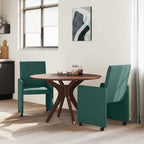 Esszimmerstühle mit Rollen 2 pcs Dunkelgrün 57 x 66 x 94 cm