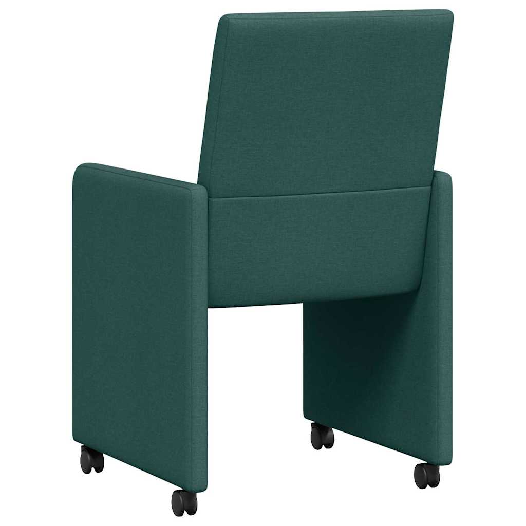 Esszimmerstühle mit Rollen 2 pcs Dunkelgrün 57 x 66 x 94 cm
