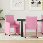Esszimmerstühle mit Rollen 2 pcs Rosa 57 x 66 x 94 cm Stoff