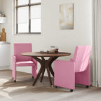 Esszimmerstühle mit Rollen 2 pcs Rosa 57 x 66 x 94 cm Stoff