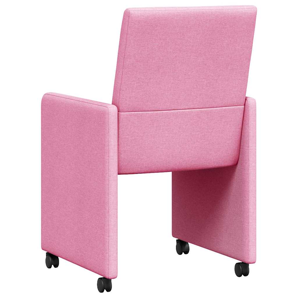 Esszimmerstühle mit Rollen 2 pcs Rosa 57 x 66 x 94 cm Stoff