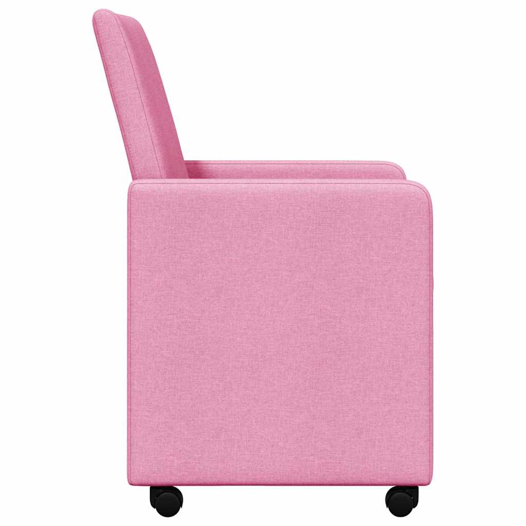 Esszimmerstühle mit Rollen 2 pcs Rosa 57 x 66 x 94 cm Stoff