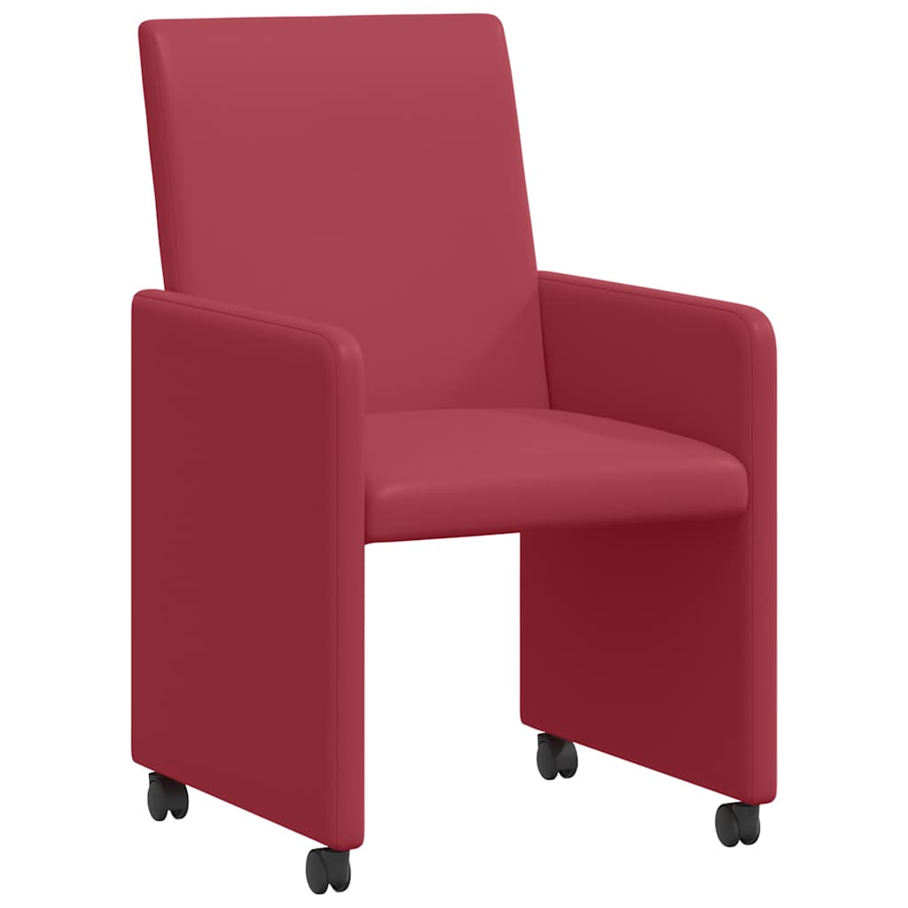 Esszimmerstühle mit Rollen 2 pcs Weinrot 57 x 66 x 94 cm
