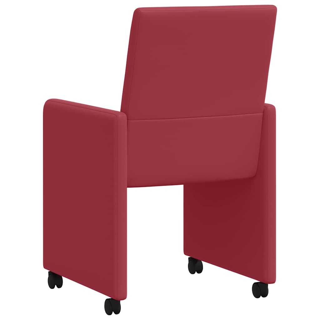 Esszimmerstühle mit Rollen 2 pcs Weinrot 57 x 66 x 94 cm