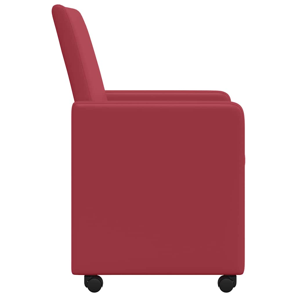Esszimmerstühle mit Rollen 2 pcs Weinrot 57 x 66 x 94 cm
