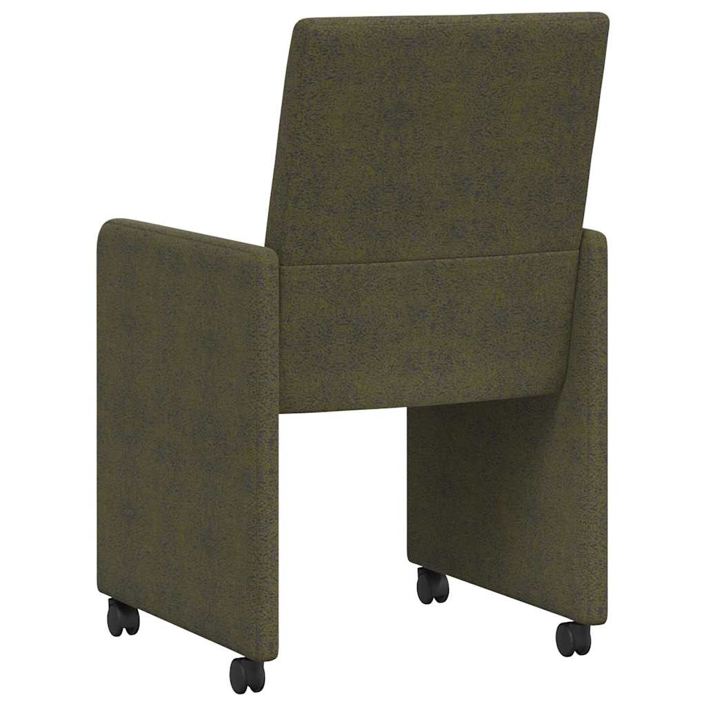 Esszimmerstühle mit Rollen 2 pcs Armeegrün 57 x 66 x 94 cm