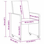 Esszimmerstühle mit Rollen 2 pcs Armeegrün 57 x 66 x 94 cm