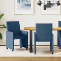 Esszimmerstühle mit Rollen 2 pcs Blau 58 x 65 x 94 cm Stoff