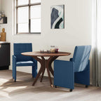 Esszimmerstühle mit Rollen 2 pcs Blau 58 x 65 x 94 cm Stoff