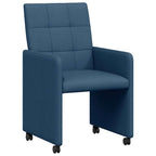 Esszimmerstühle mit Rollen 2 pcs Blau 58 x 65 x 94 cm Stoff