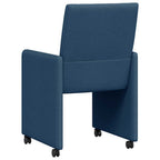 Esszimmerstühle mit Rollen 2 pcs Blau 58 x 65 x 94 cm Stoff