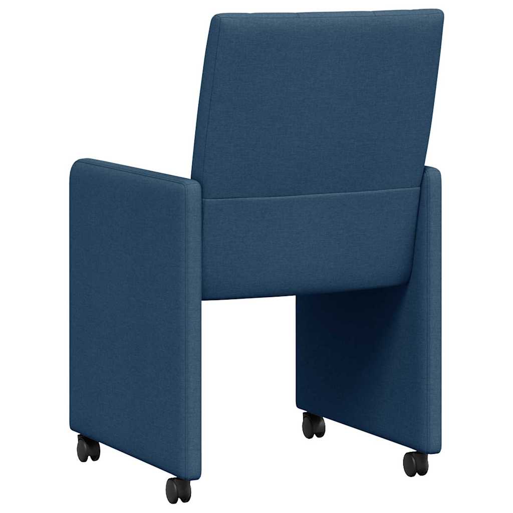 Esszimmerstühle mit Rollen 2 pcs Blau 58 x 65 x 94 cm Stoff
