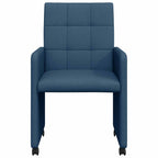 Esszimmerstühle mit Rollen 2 pcs Blau 58 x 65 x 94 cm Stoff