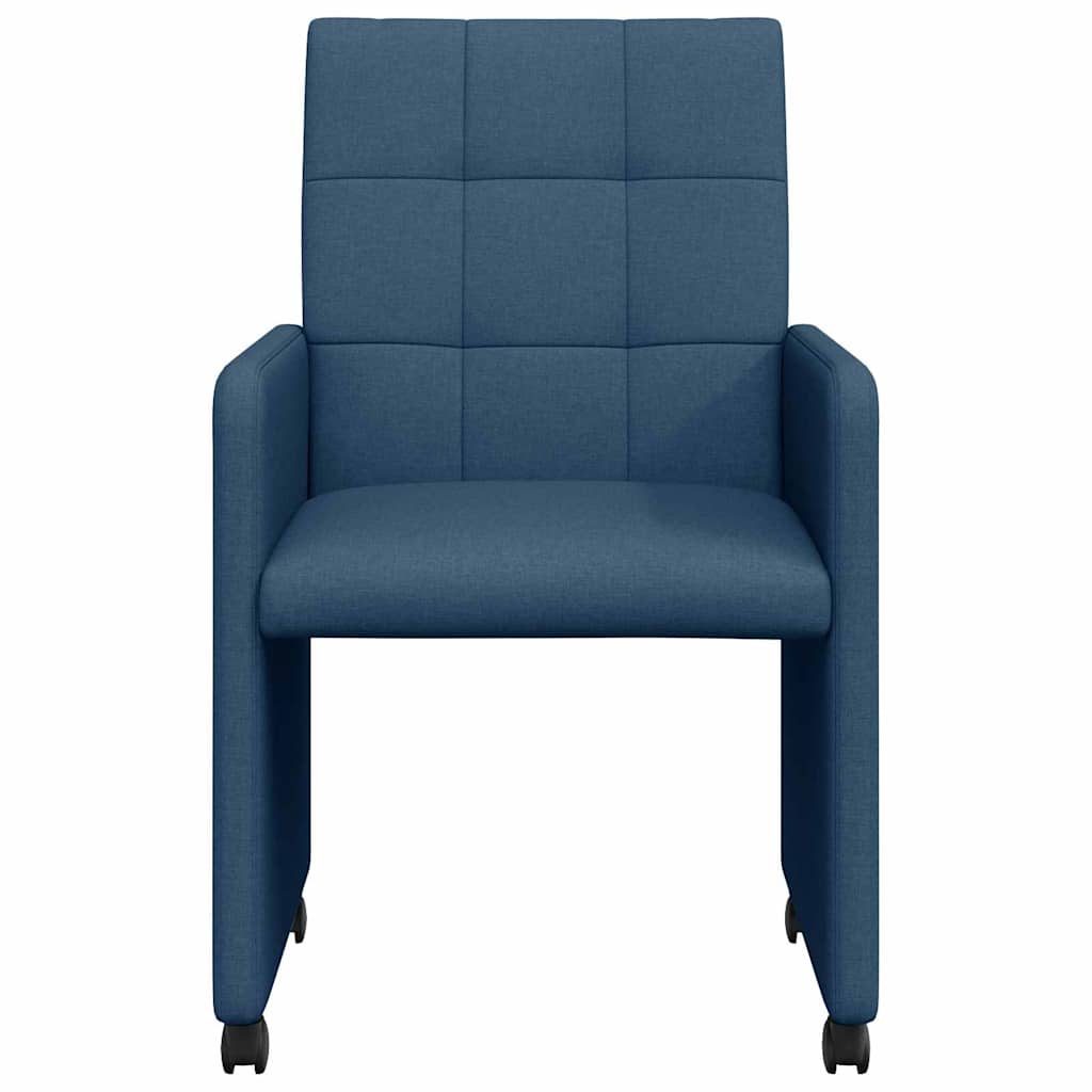 Esszimmerstühle mit Rollen 2 pcs Blau 58 x 65 x 94 cm Stoff