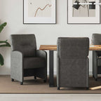 Esszimmerstühle mit Rollen 2 pcs Schwarz 57 x 67 x 95 cm