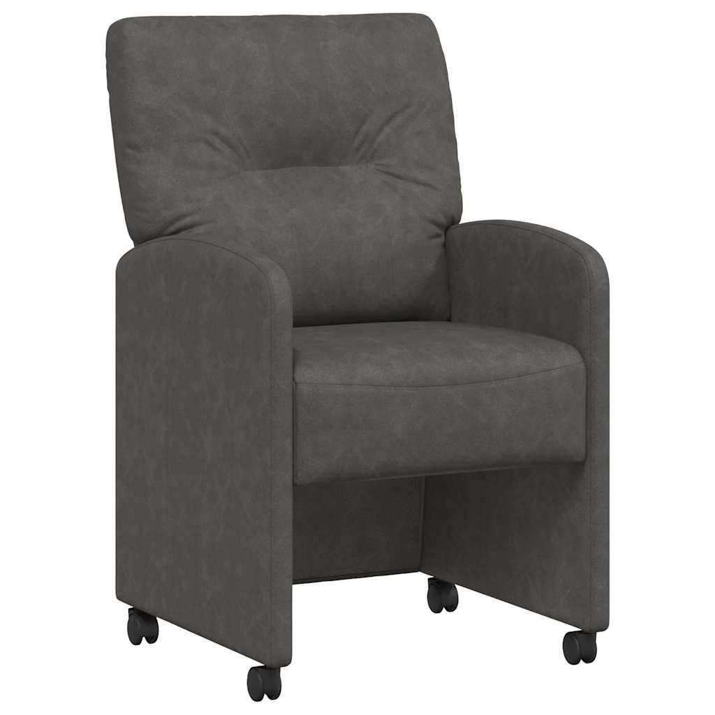 Esszimmerstühle mit Rollen 2 pcs Schwarz 57 x 67 x 95 cm