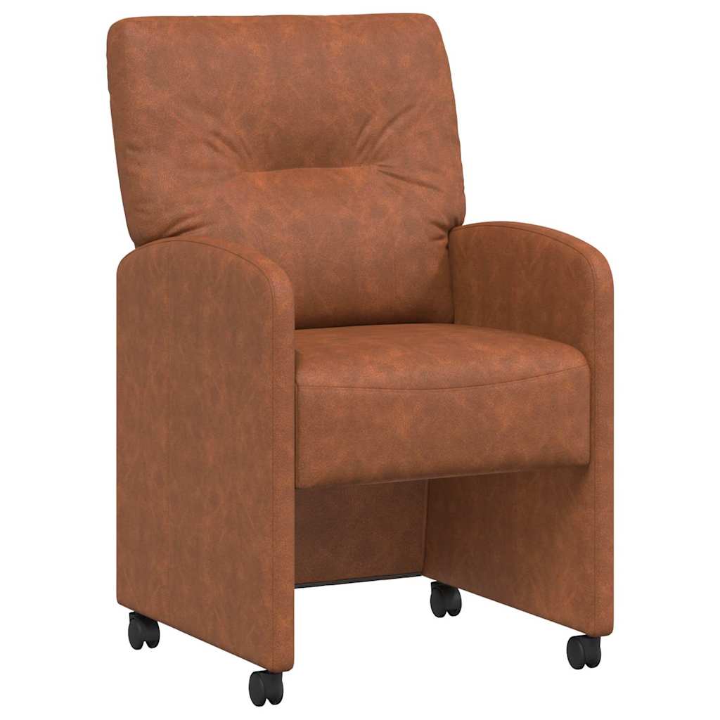 Esszimmerstühle mit Rollen 2 pcs Braun 57 x 67 x 95 cm