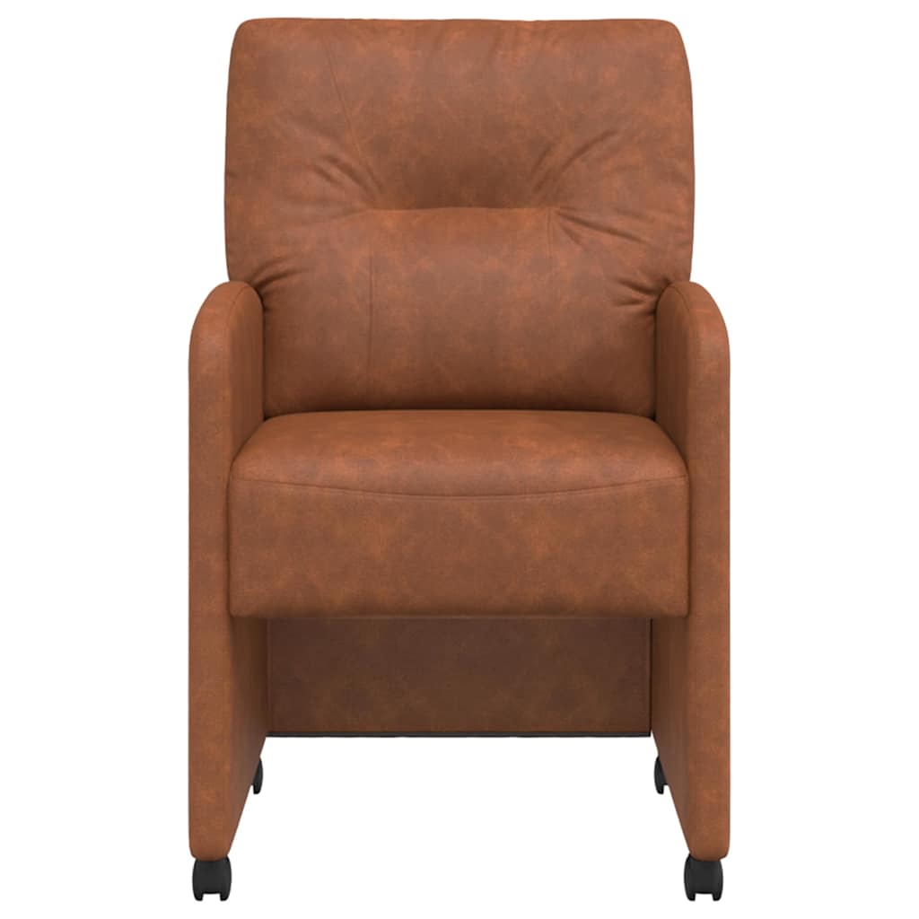 Esszimmerstühle mit Rollen 2 pcs Braun 57 x 67 x 95 cm