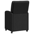 Esszimmerstühle mit Rollen 2 pcs Schwarz 57 x 67 x 95 cm Stoff