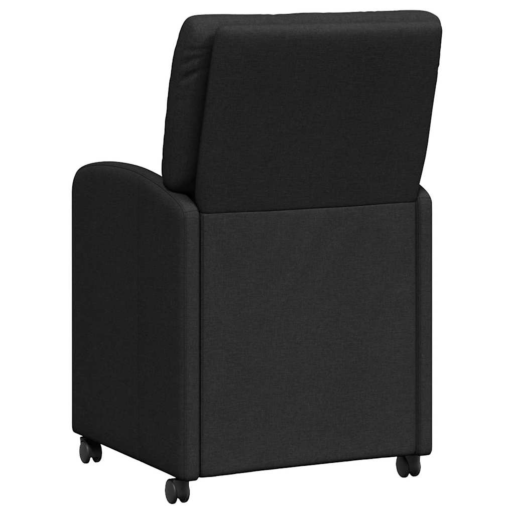 Esszimmerstühle mit Rollen 2 pcs Schwarz 57 x 67 x 95 cm Stoff