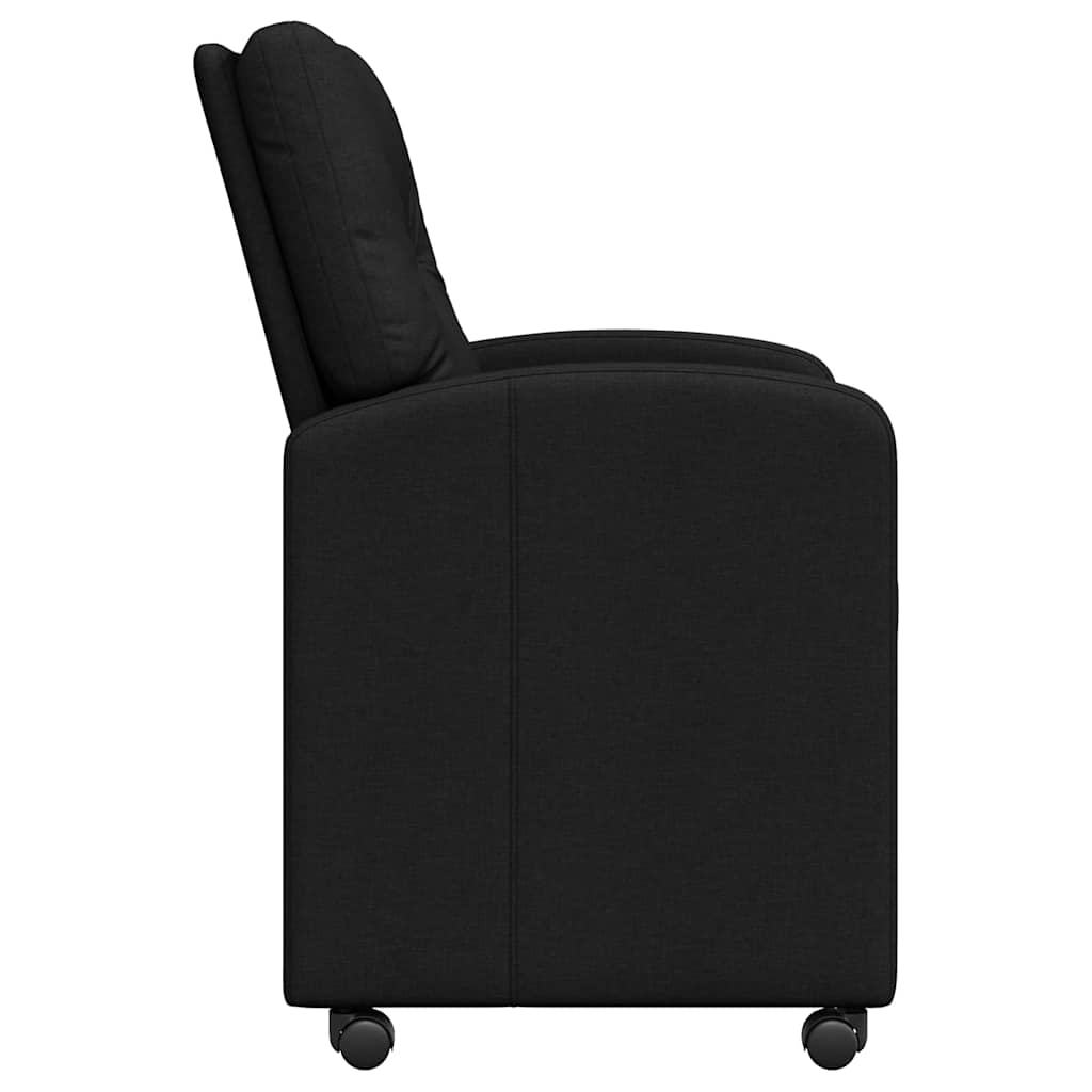Esszimmerstühle mit Rollen 2 pcs Schwarz 57 x 67 x 95 cm Stoff