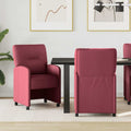Esszimmerstühle mit Rollen 2 pcs Weinrot 57 x 67 x 95 cm Stoff