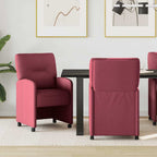 Esszimmerstühle mit Rollen 2 pcs Weinrot 57 x 67 x 95 cm Stoff