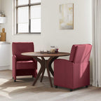 Esszimmerstühle mit Rollen 2 pcs Weinrot 57 x 67 x 95 cm Stoff