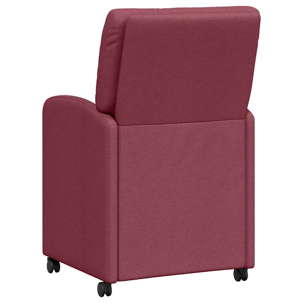 Esszimmerstühle mit Rollen 2 pcs Weinrot 57 x 67 x 95 cm Stoff