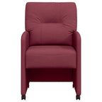 Esszimmerstühle mit Rollen 2 pcs Weinrot 57 x 67 x 95 cm Stoff