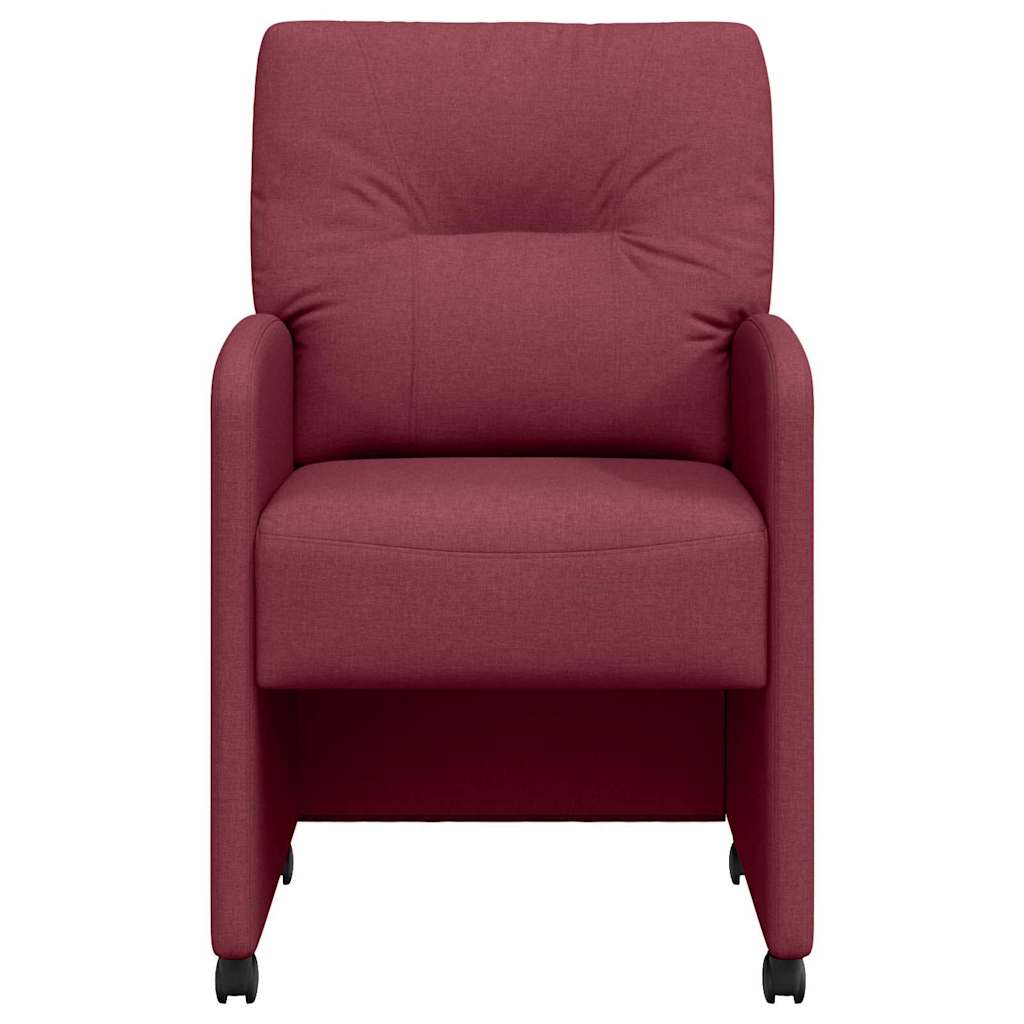 Esszimmerstühle mit Rollen 2 pcs Weinrot 57 x 67 x 95 cm Stoff